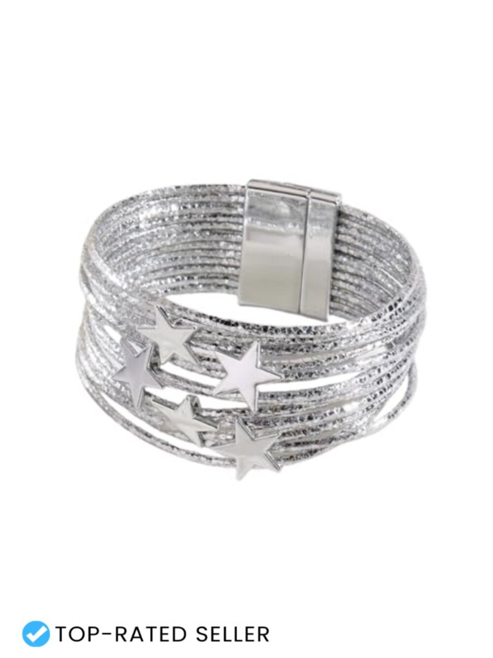 Y2K Star Multi-Layer Leather Wristband Bracelet Punk Gothic Layered Bangle